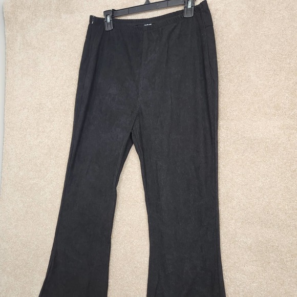 HALARA Black Corduroy Side Zip Pockets Casual Flared Pants Size Large NWT - Picture 3 of 6